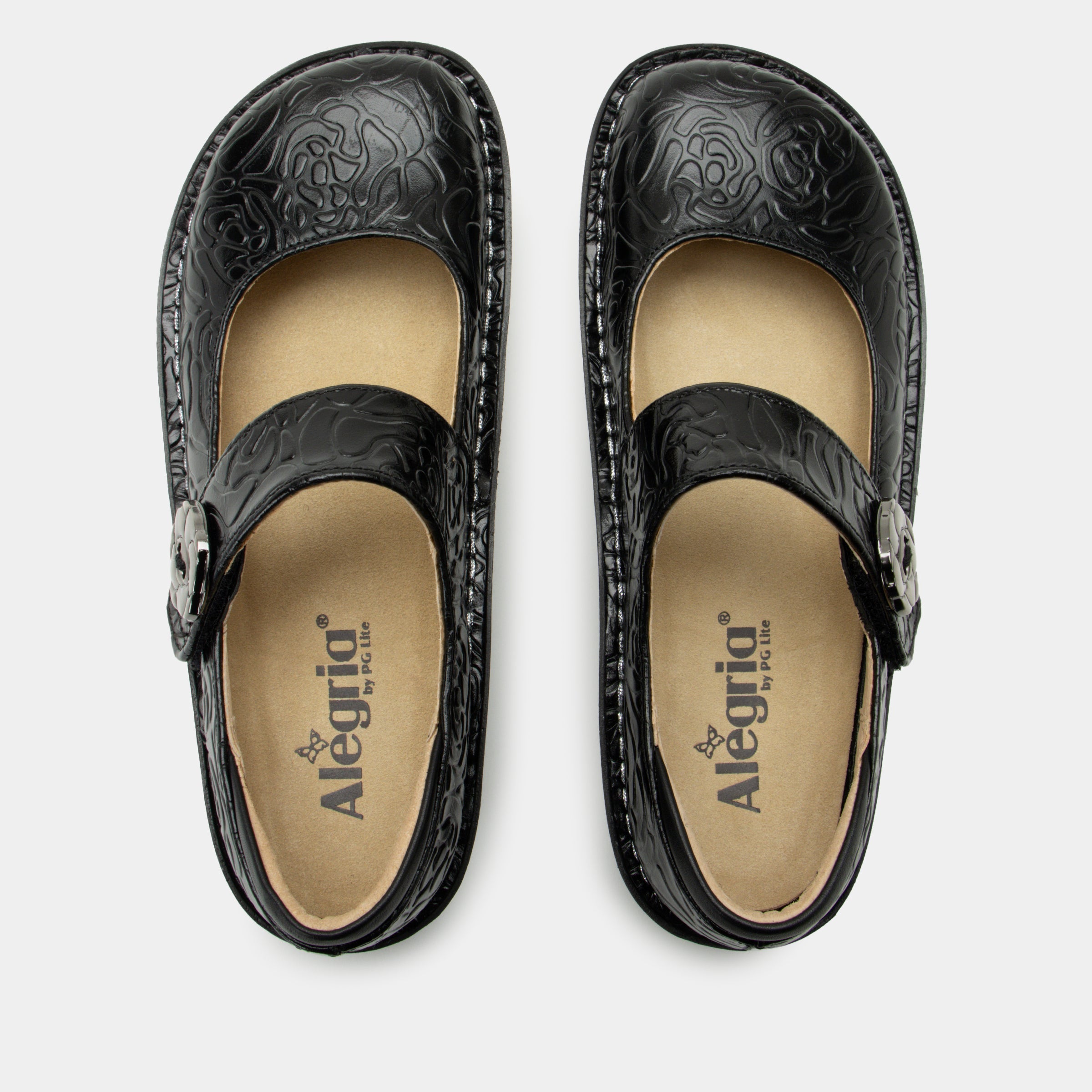 Paloma Black Embossed Rose Mary Jane - Image 5