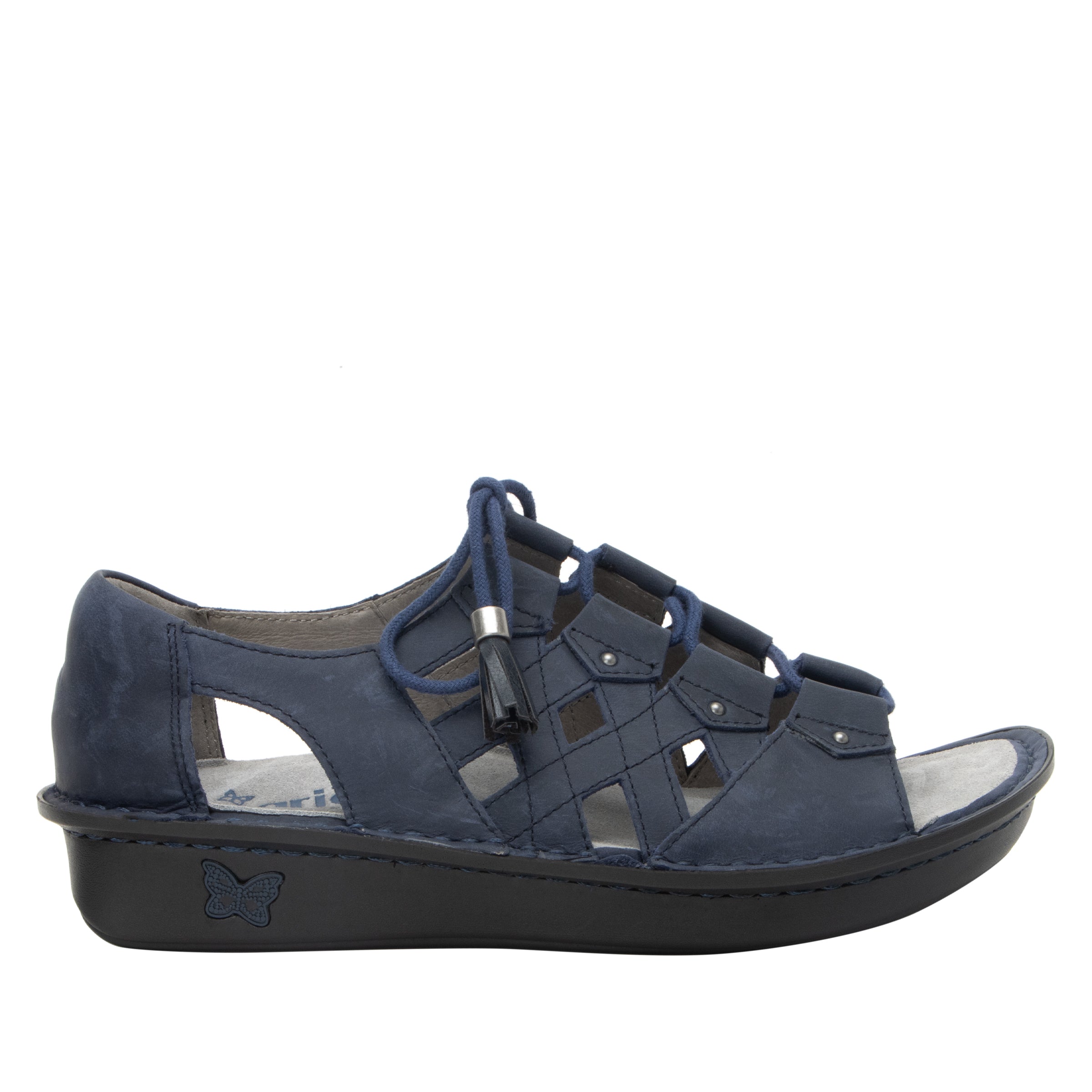 Valerie Oiled Navy Sandal - Image 3